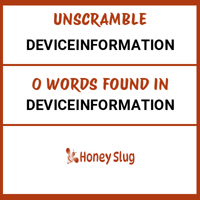 Unscramble DeviceInformation