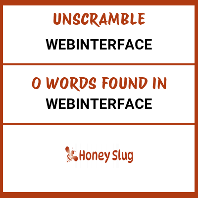 Unscramble WebInterface