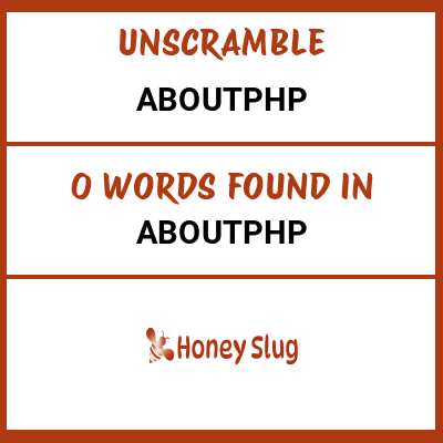 Unscramble aboutphp