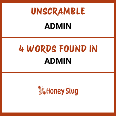 Unscramble admin