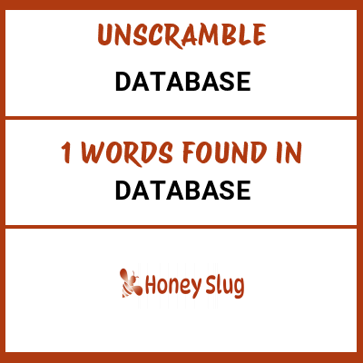 Unscramble database