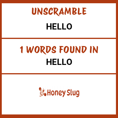 Unscramble hello