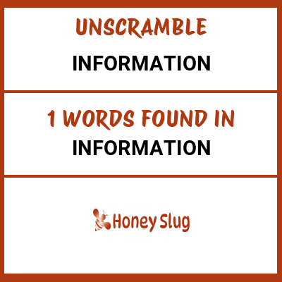 Unscramble information