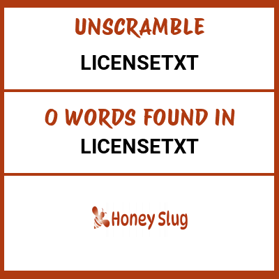 Unscramble licensetxt