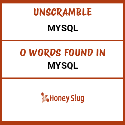 Unscramble mysql