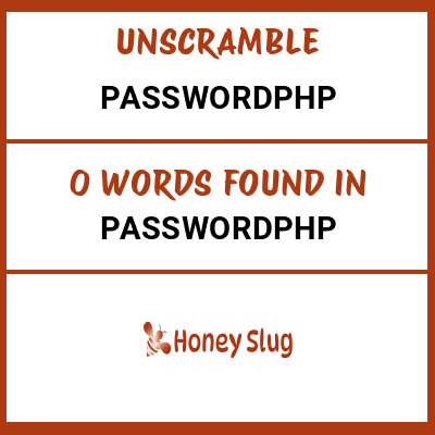 Unscramble passwordphp