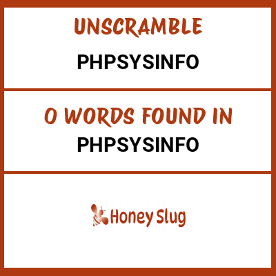 Unscramble phpsysinfo