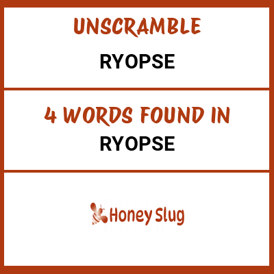 Unscramble ryopse