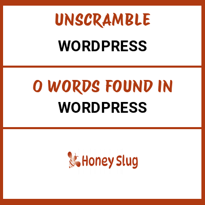 Unscramble wordpress