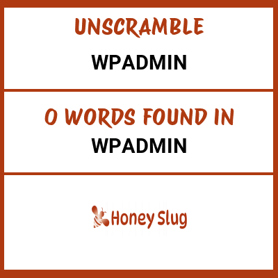 Unscramble wpadmin